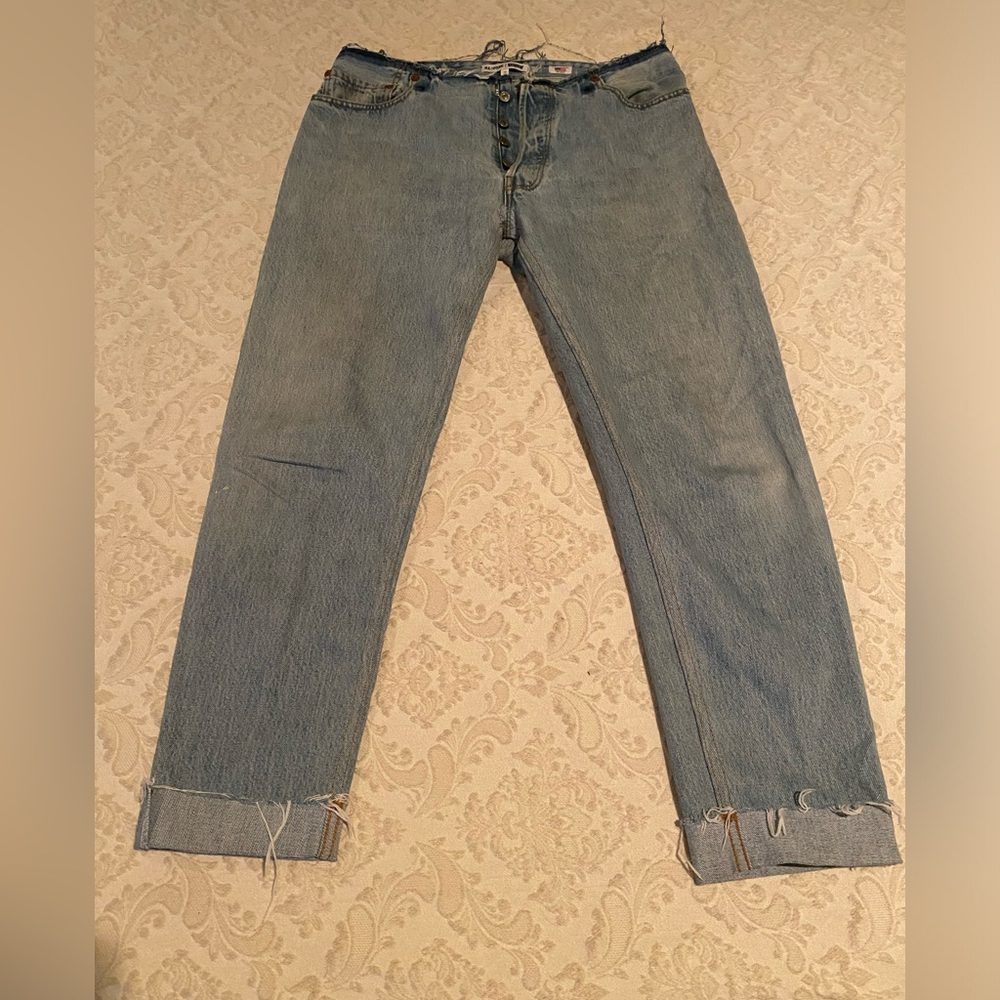 RE/DONE Levi’s 501 cropped light denim jeans